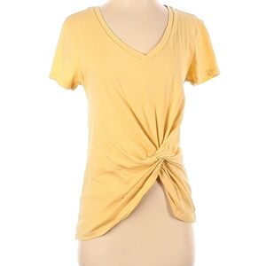 ALTAR'D STATE YELLOW SHORT SLEEVE TEE WITH KNOTTED FRONT, SIZE SMALL